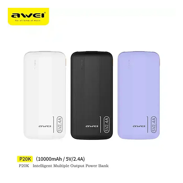 Awei P20K 10000mAh 2.4A Slim Dual Output Power bank